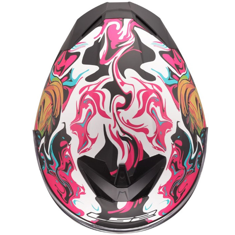 Casque intégral de moto LS2 FF820 Rapid III Cyberg violet-bleu-vert mat