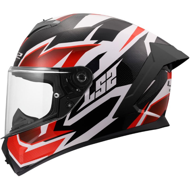 Casque intégral moto LS2 FF820 Rapid III Xtrem blanc brillant-noir-rouge