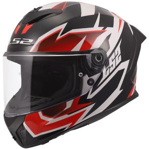 Casque intégral moto LS2 FF820 Rapid III Xtrem blanc brillant-noir-rouge