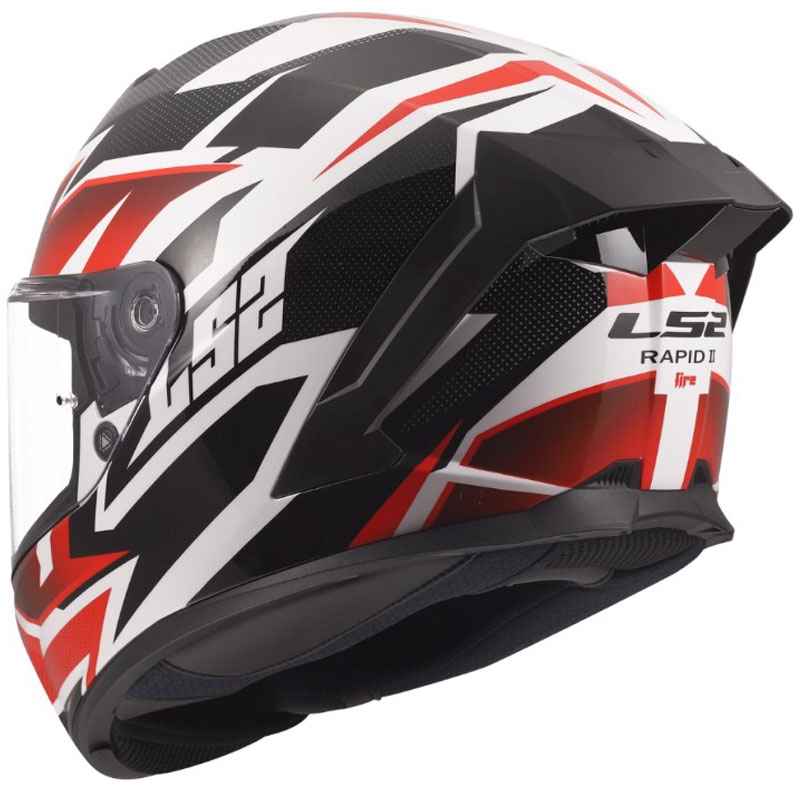 Casque intégral moto LS2 FF820 Rapid III Xtrem blanc brillant-noir-rouge