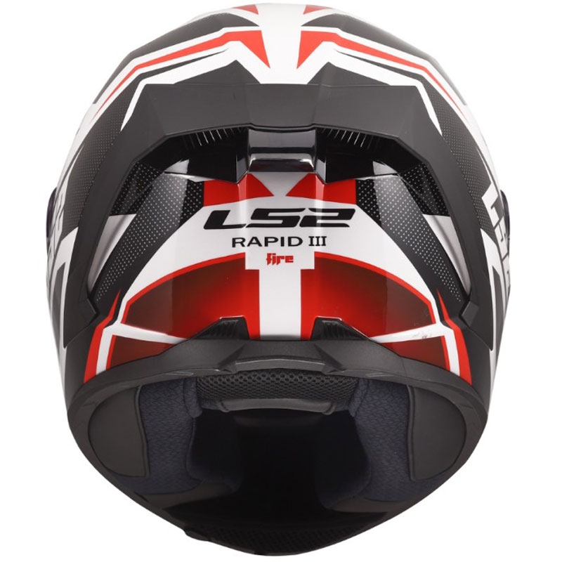 Casque intégral moto LS2 FF820 Rapid III Xtrem blanc brillant-noir-rouge