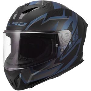 Casque intégral moto LS2 FF820 Rapid III Xtrem noir mat-bleu-essence