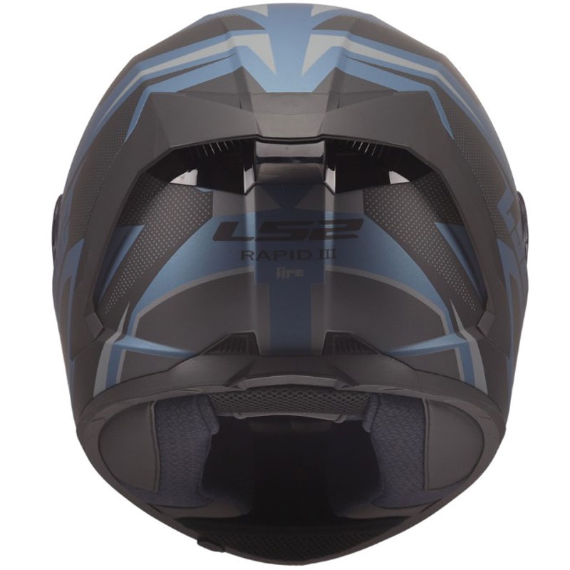Casque intégral moto LS2 FF820 Rapid III Xtrem noir mat-bleu-essence