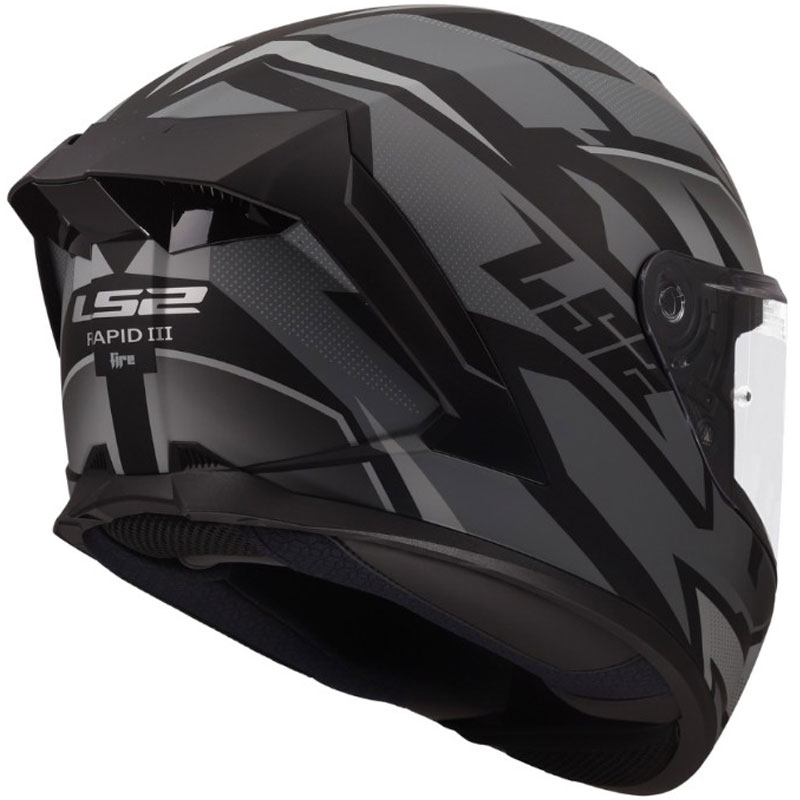 Casque intégral de moto LS2 FF820 Rapid III Xtrem noir-gris mat