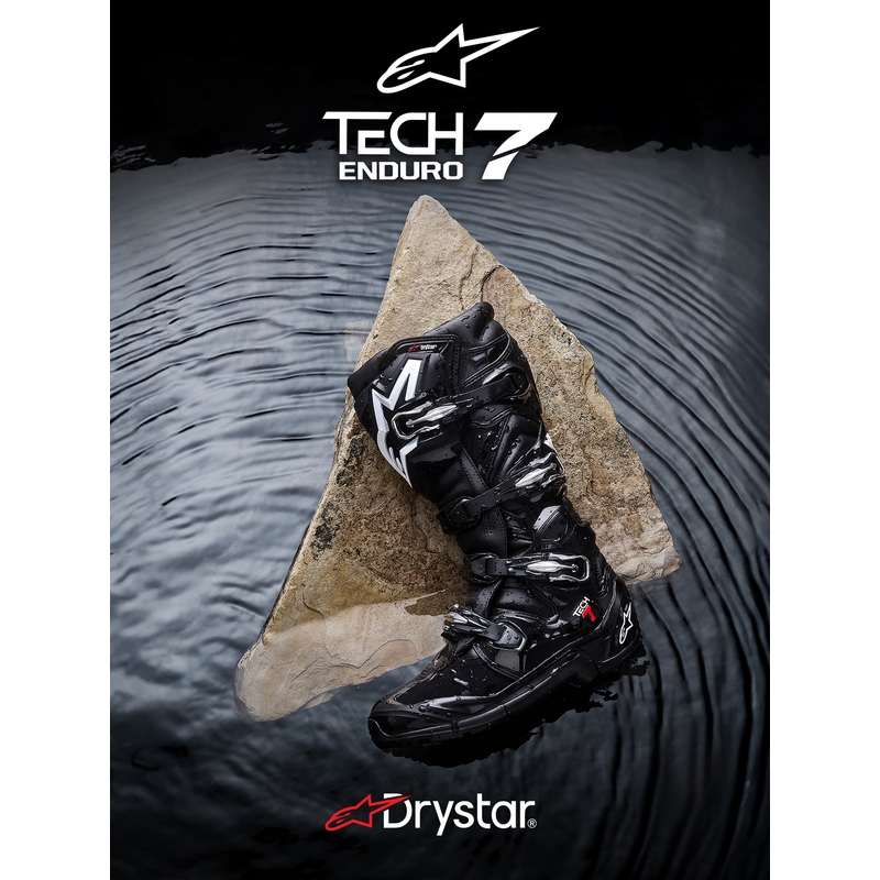 Bottes de moto Alpinestars Tech 7 Enduro Drystar noires