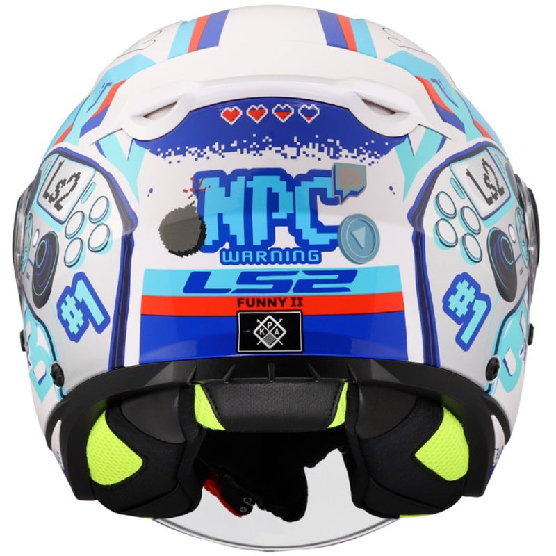 Casque de moto ouvert pour enfant LS2 OF622 Funny II Next Level blanc brillant