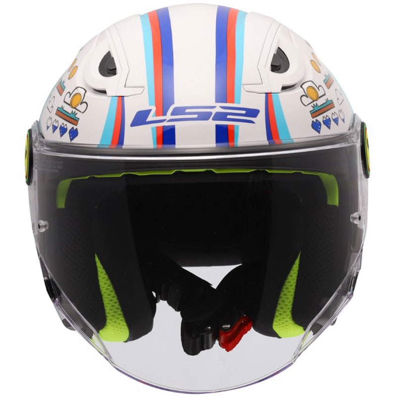 Casque de moto ouvert pour enfant LS2 OF622 Funny II Next Level blanc brillant