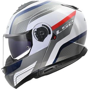 Casque modulable LS2 FF908 Strobe II Monza blanc-bleu-rouge brillant