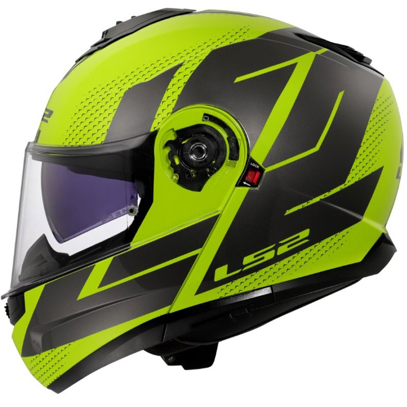 Casque modulable LS2 FF908 Strobe II Code jaune fluo brillant-noir