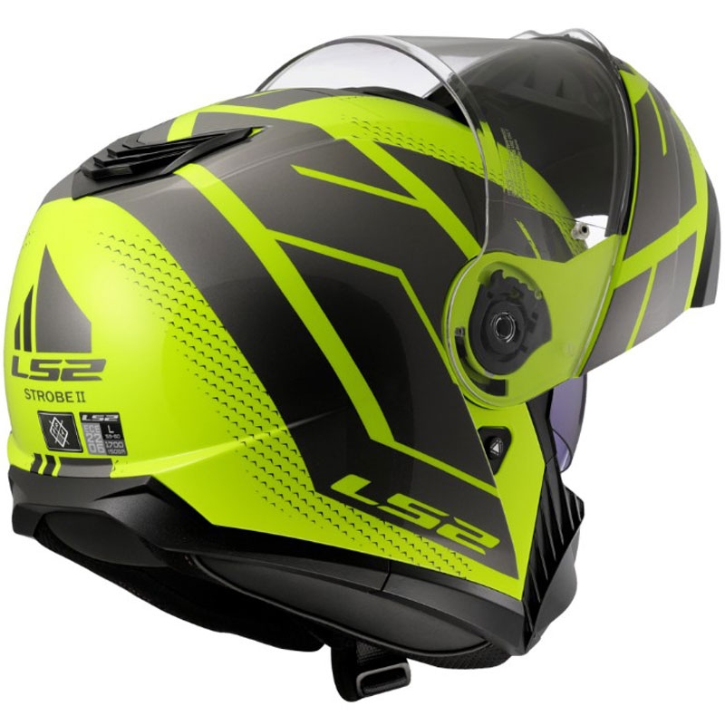 Casque modulable LS2 FF908 Strobe II Code jaune fluo brillant-noir