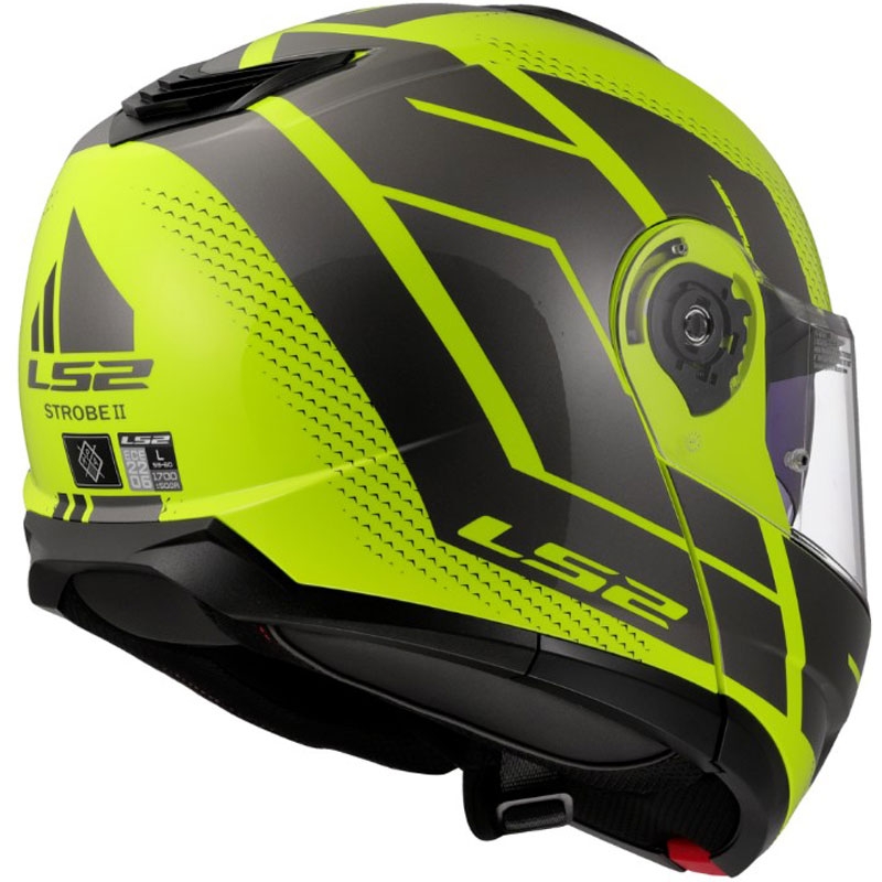 Casque modulable LS2 FF908 Strobe II Code jaune fluo brillant-noir