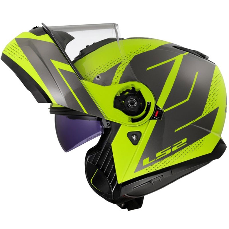 Casque modulable LS2 FF908 Strobe II Code jaune fluo brillant-noir