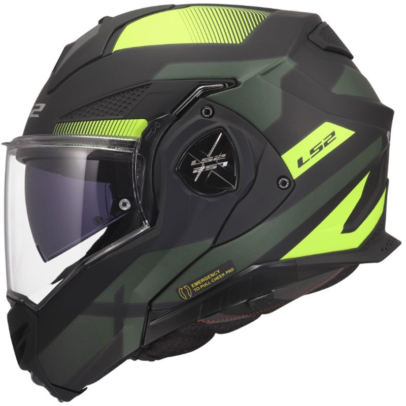 Casque de moto modulable LS2 FF901 Advant X Nova jaune fluo mat-noir