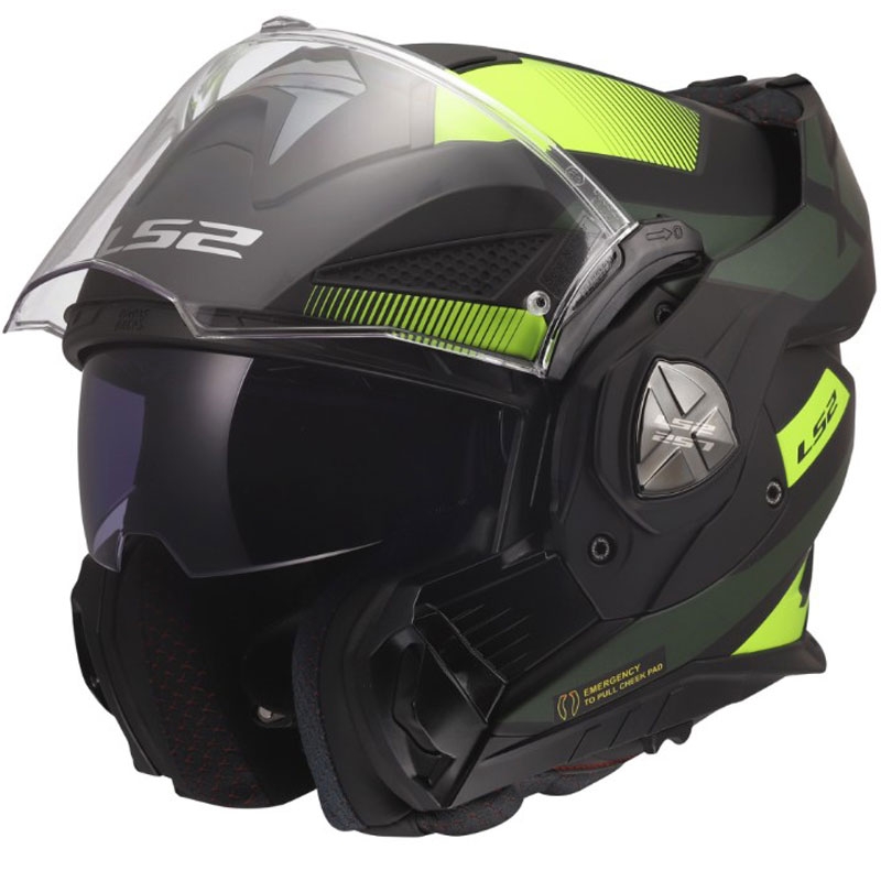 Casque de moto modulable LS2 FF901 Advant X Nova jaune fluo mat-noir