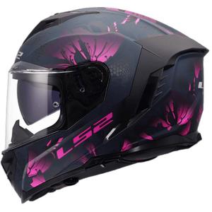 Casque intégral moto LS2 FF818 Storm III Burst Noir-Rose
