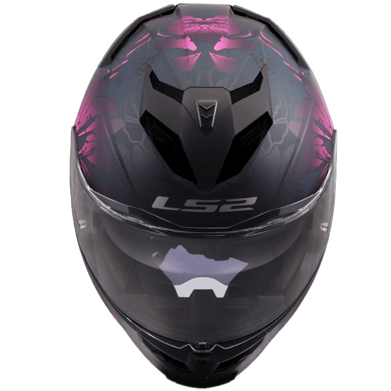 Casque intégral moto LS2 FF818 Storm III Burst Noir-Rose