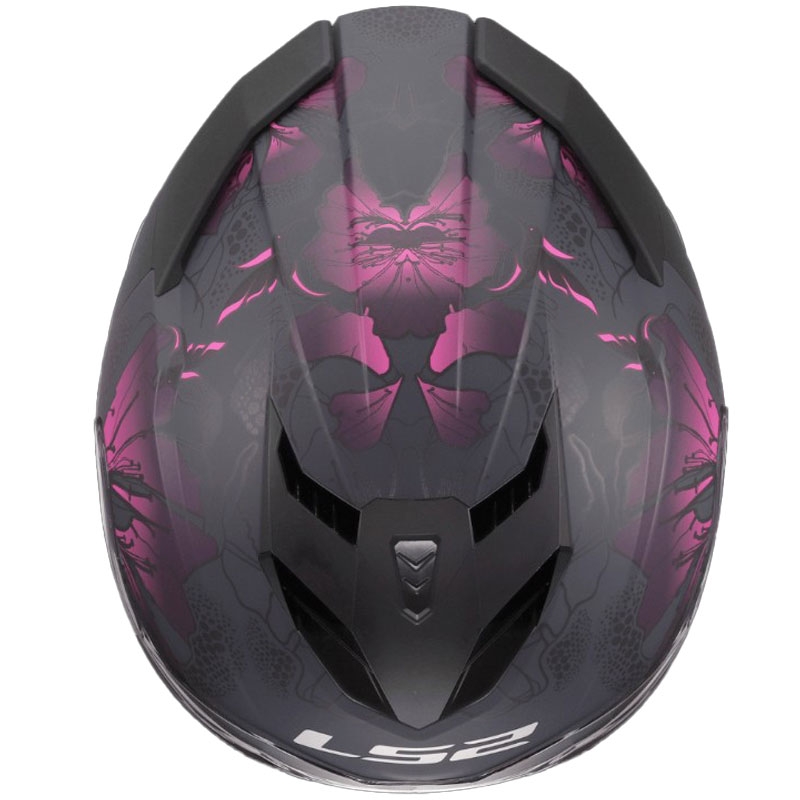 Casque intégral moto LS2 FF818 Storm III Burst Noir-Rose