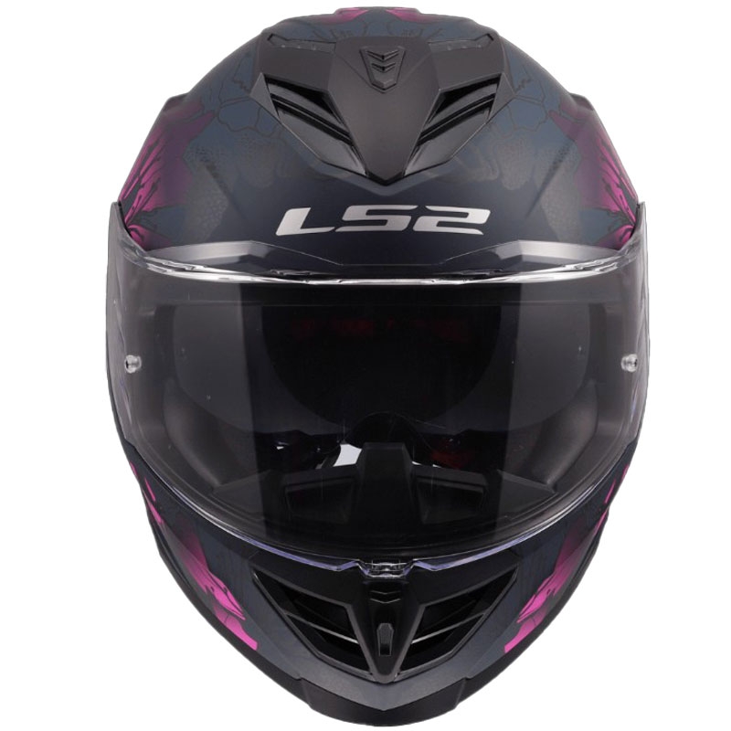 Casque intégral moto LS2 FF818 Storm III Burst Noir-Rose