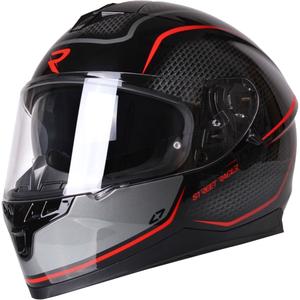 Casque moto intégral Street Racer Magna noir et rouge