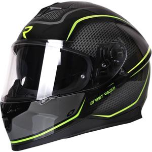 Casque moto intégral Street Racer Magna noir et jaune