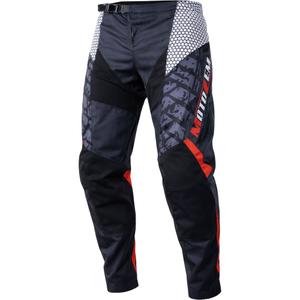 Pantalon de motocross MotoZem Ground MX noir-blanc-rouge