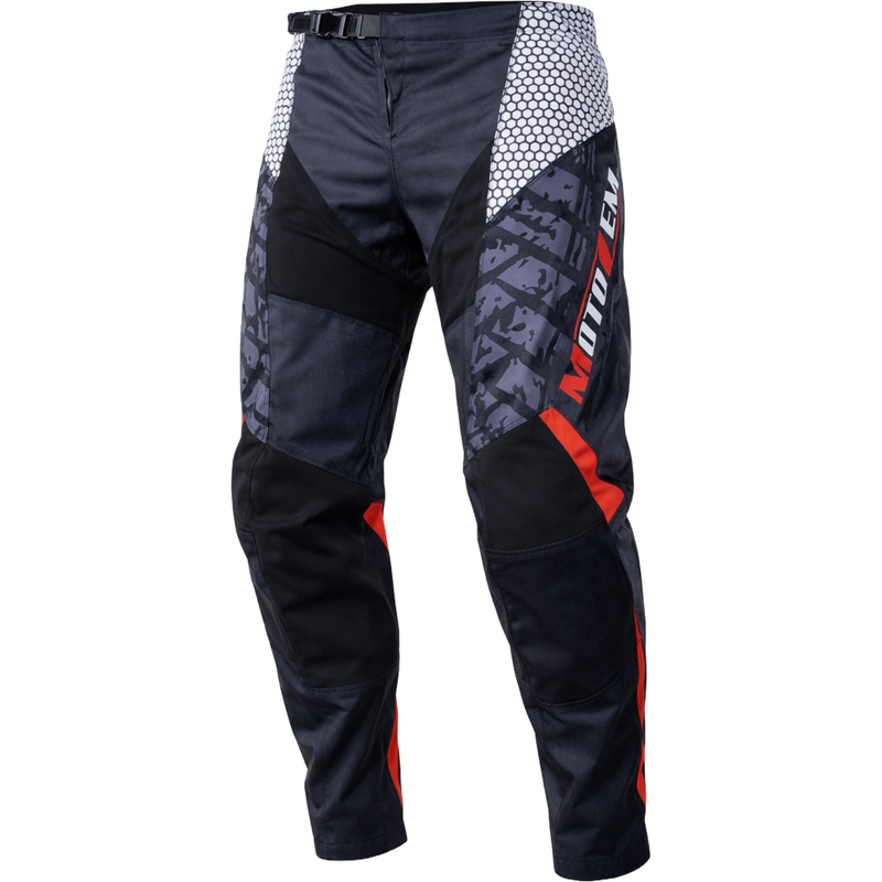 Pantalon de motocross MotoZem Ground MX noir-blanc-rouge