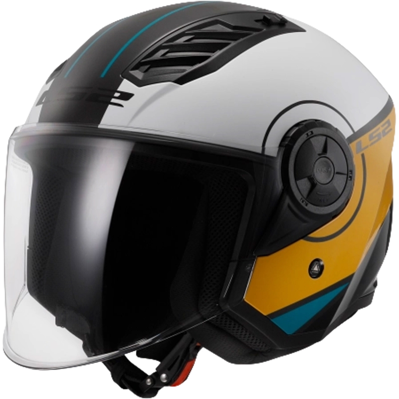 Casque moto ouvert LS2 OF616 Airflow II Cover Glossy White-Brown