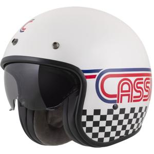 Casque moto jet Cassida Oxygen 2.0 Rondo, blanc perle, rouge, bleu et noir