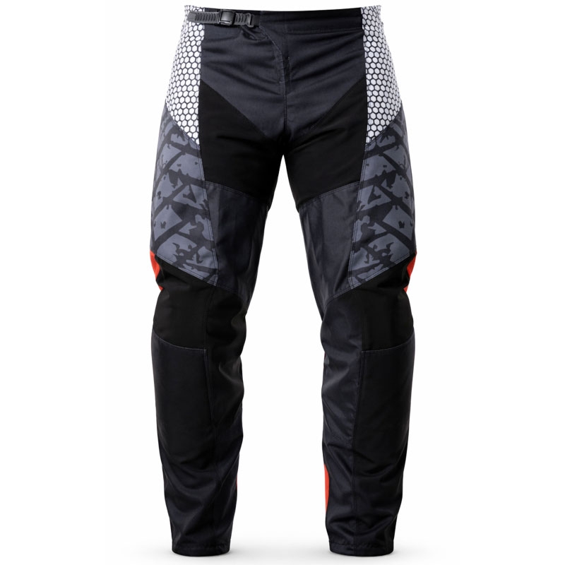 Pantalon de motocross MotoZem Ground MX noir-blanc-rouge
