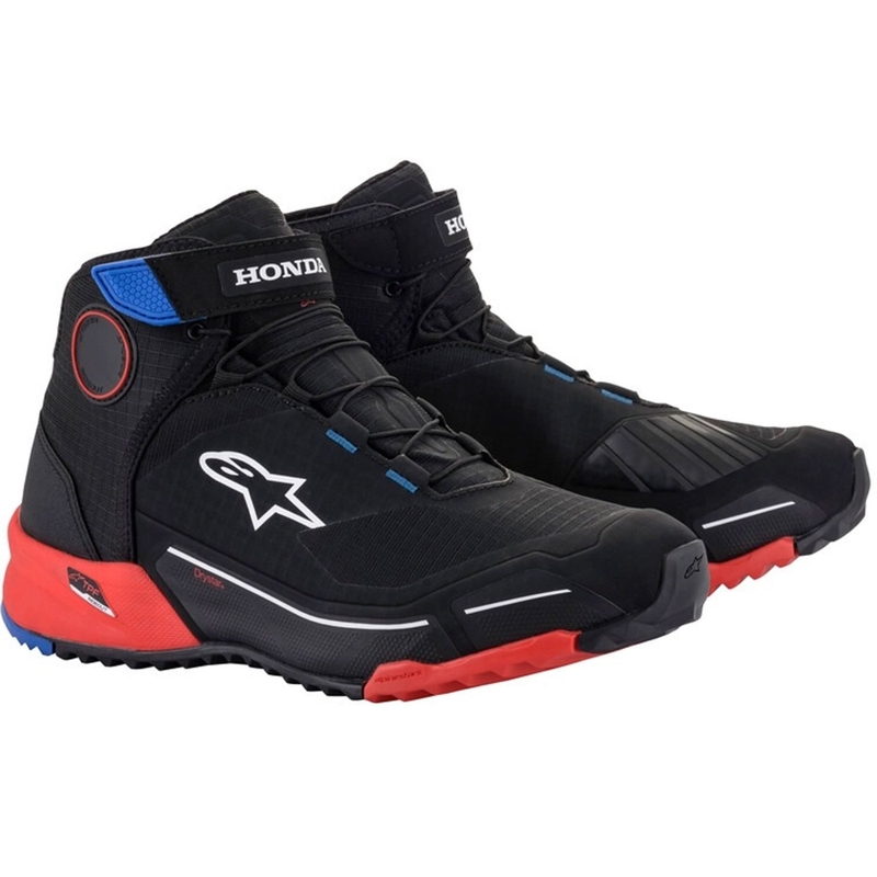 Bottes de moto Alpinestars CR-X Drystar Honda Collection Noir-Rouge-Bleu