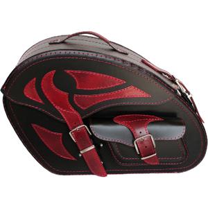 Sacoches de moto en cuir RSA S261A noir-rouge