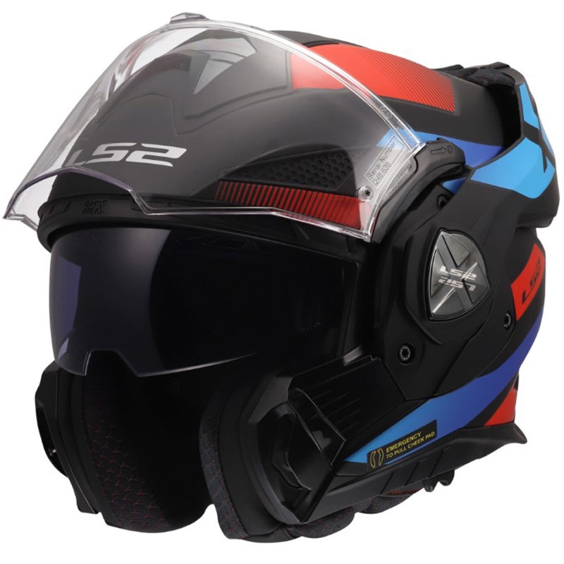 Casque de moto modulable LS2 FF901 Advant X Nova noir mat-rouge-bleu