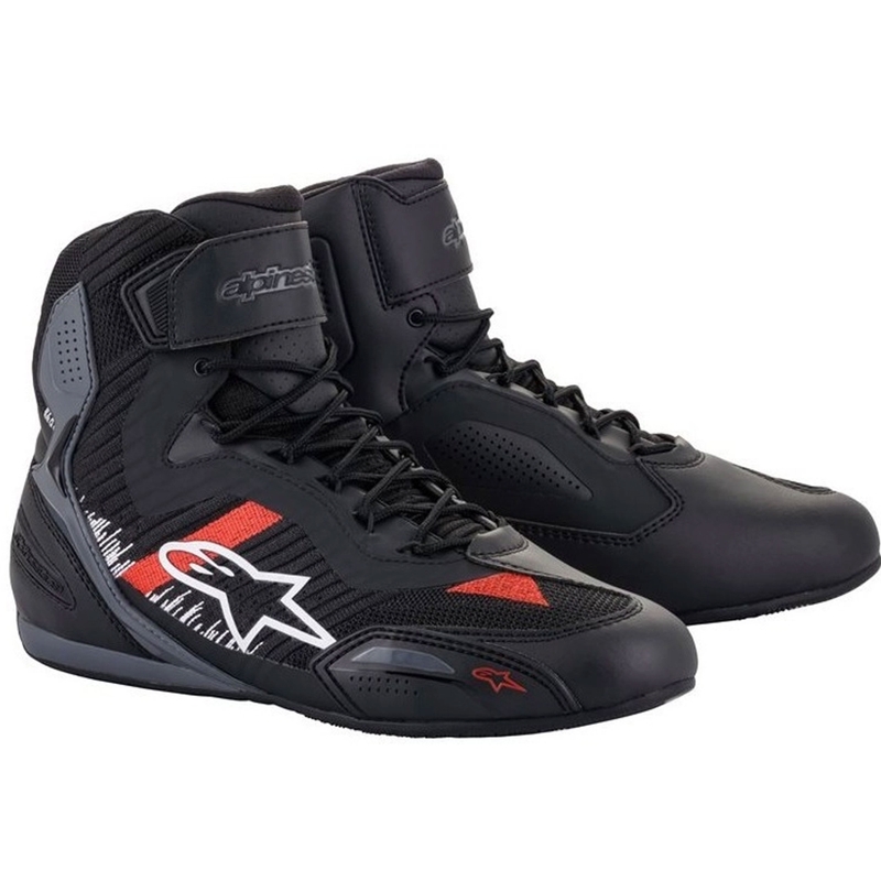 Bottes moto Alpinestars Faster 3 Rideknit noir-gris-rouge