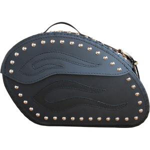 Sacoches de moto en cuir avec rivets RSA S263B noires