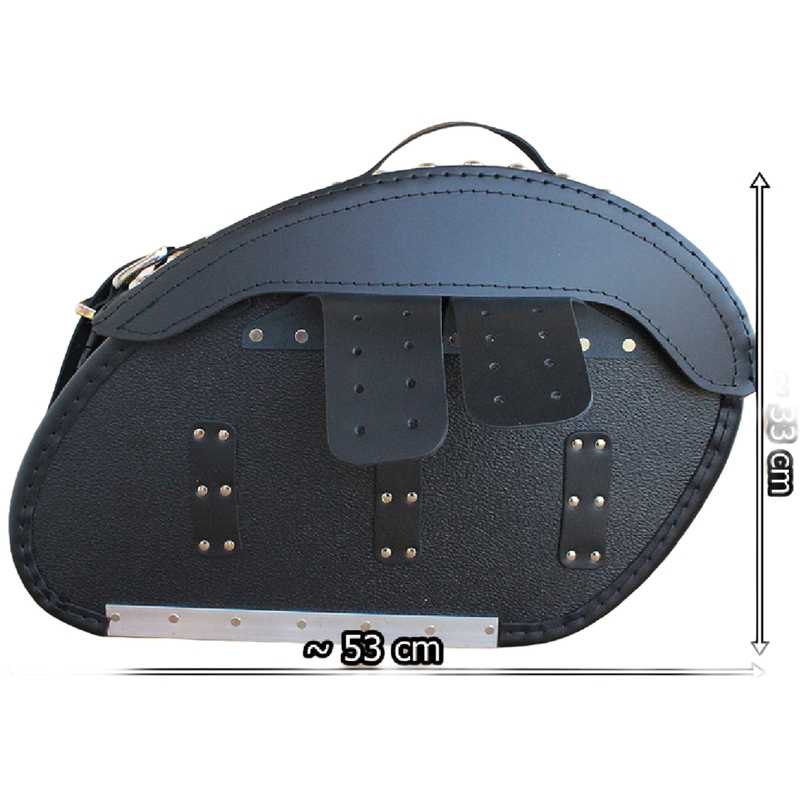 Sacoches de moto en cuir avec rivets RSA S263B noires