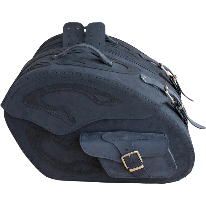 Sacoches de moto en cuir RSA S269 noires