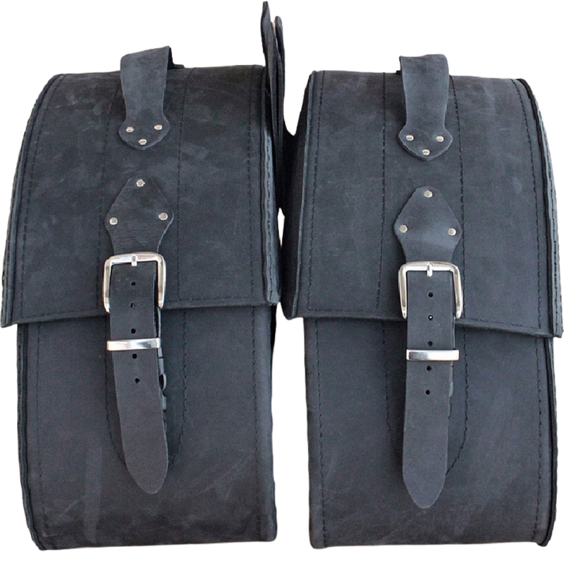 Sacoches de moto en cuir RSA S264 noires