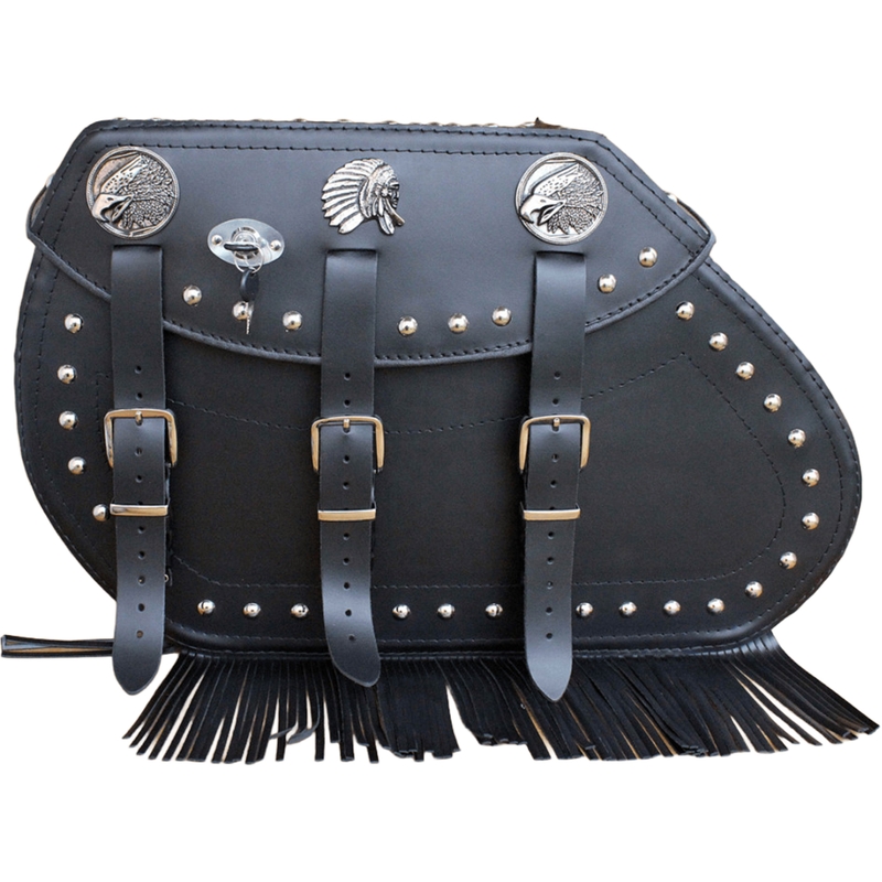Sacoches de moto en cuir RSA S771 noires