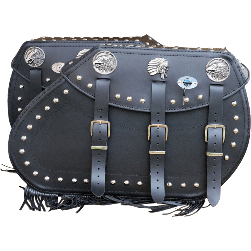 Sacoches de moto en cuir RSA S771 noires