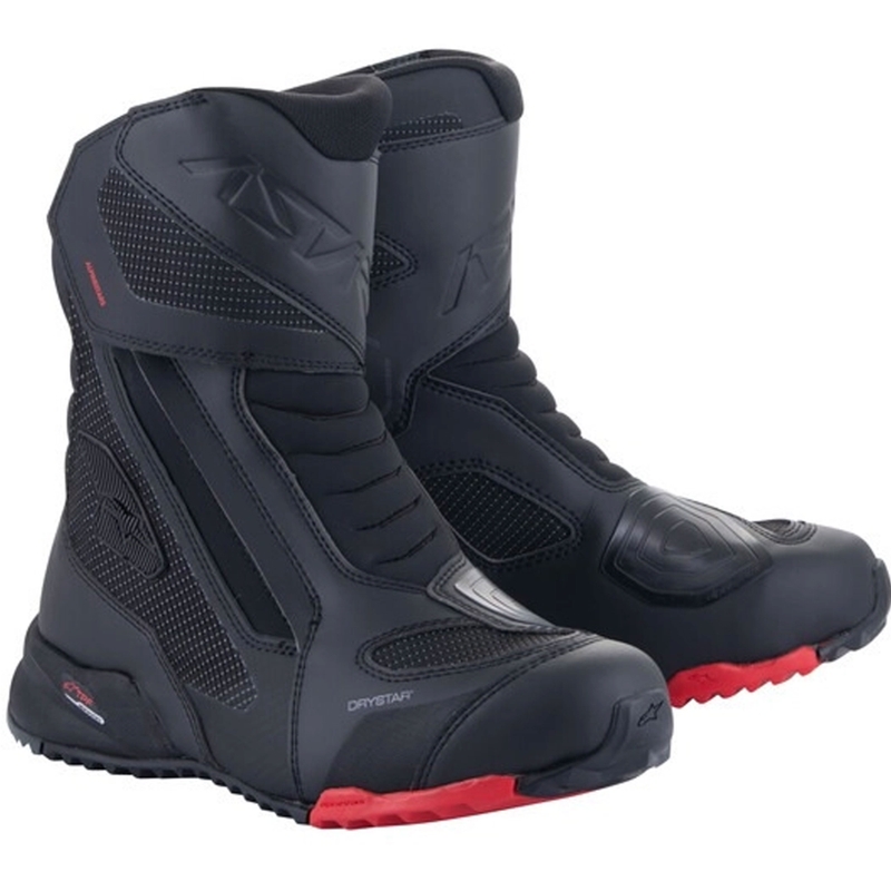 Bottes de moto Alpinestars RT-7 DRYSTAR noires et rouges