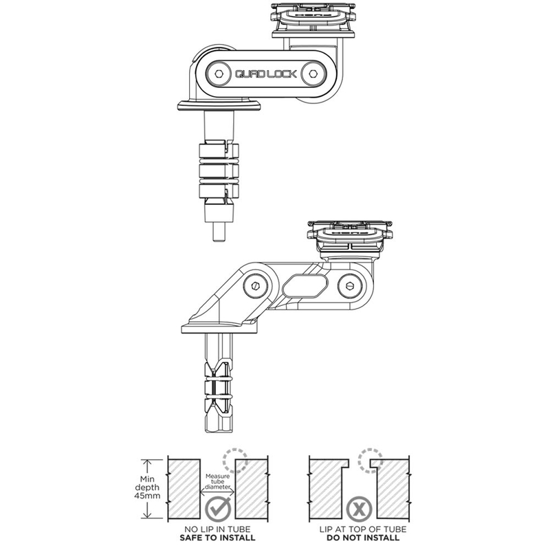 Support de colonne de direction Quad Lock® noir