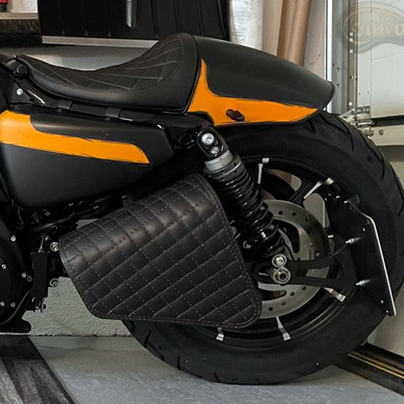 Sacoche de moto en cuir RSA S571 noire