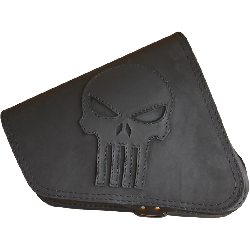 Sacoche de moto en cuir RSA S571 Punisher HD Sportster noire