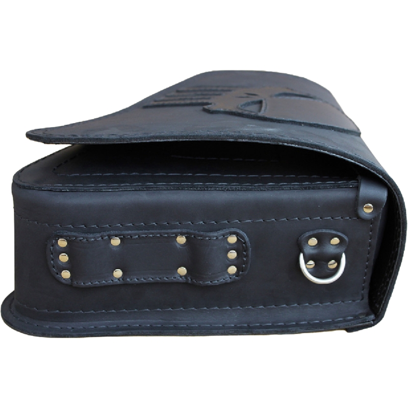 Sacoche de moto en cuir RSA S571 Punisher HD Sportster noire