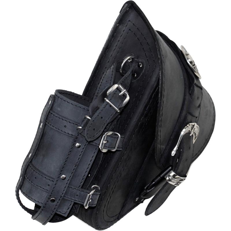 Sacoche de moto en cuir RSA S594 HD Softail noire