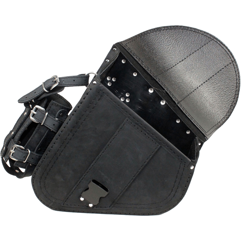 Sacoche de moto en cuir RSA S594 HD Softail noire