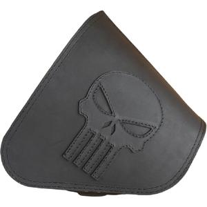 Sacoche de moto en cuir RSA S63 Punisher noire