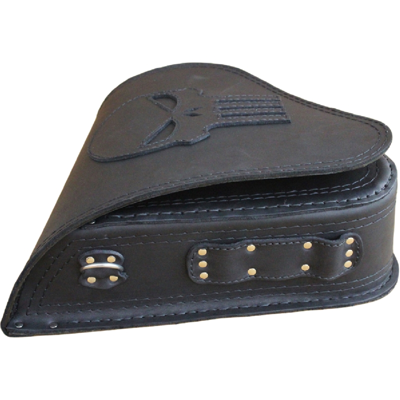 Sacoche de moto en cuir RSA S63 Punisher noire