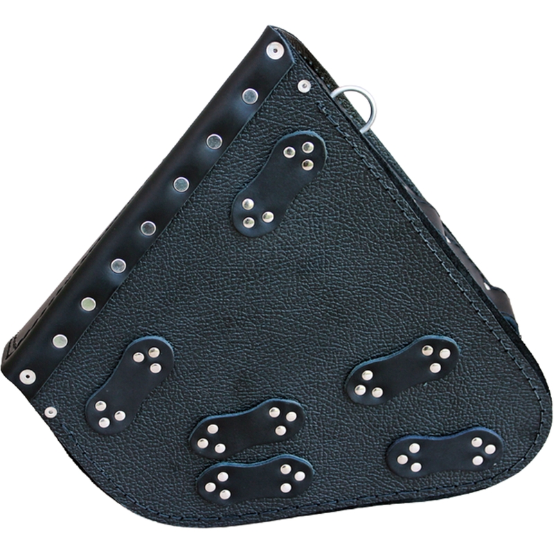 Sacoche de moto en cuir RSA S63 Skull HD Softail noire