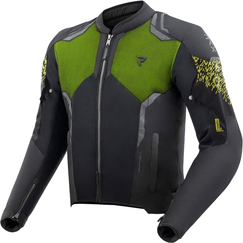 Veste moto Rebelhorn Jax noir-jaune fluo